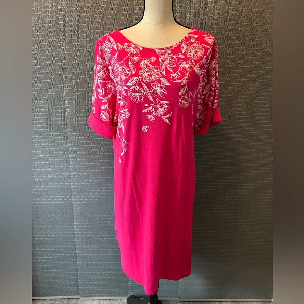 Karen Scott Sport Floral Midi Shirtdress - Picture 2 of 7